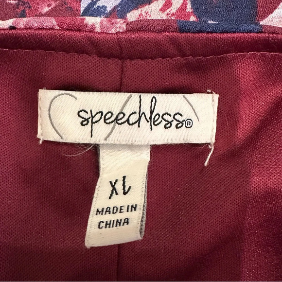 Speechless XL Maroon Floral Dress - Picture 6 of 7